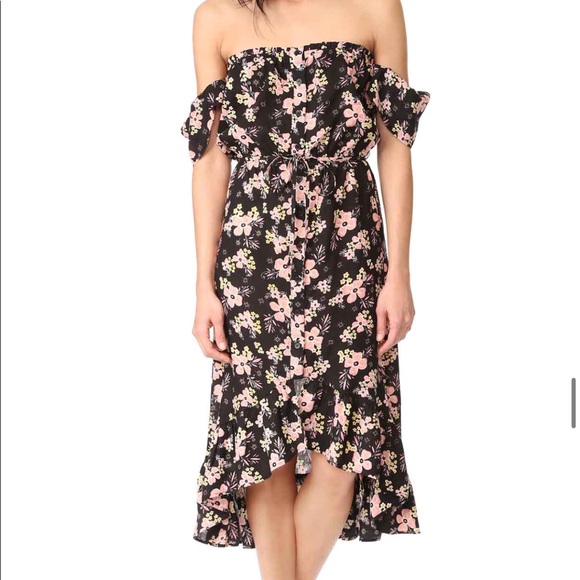 Rahi Cali Malibu Escape High Low Black Floral Dress L - Picture 3 of 14